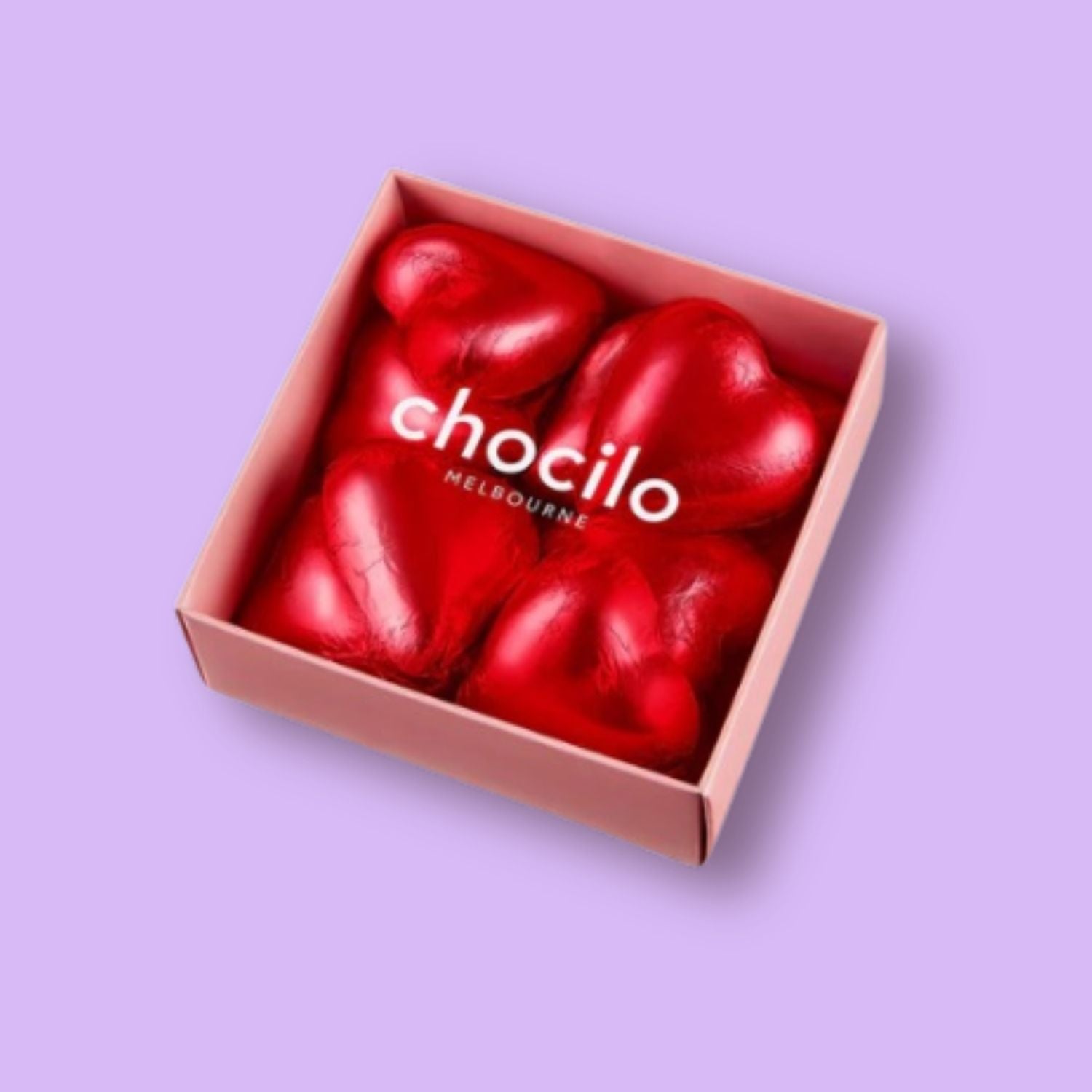 Chocilo Melbourne Milk Chocolate Foiled Hearts